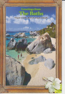 Virgin Gorda British. Greetings From The Baths Turquoise Waters, Beach White Sand Large Rocks CM 2 Scans - Islas Vírgenes Británicas