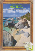 Virgin Gorda British. Greetings From The Baths Turquoise Waters, Beach White Sand Large Rocks CM 2 Scans - Vierges (Iles), Britann.