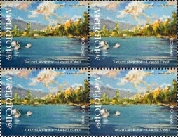 Albania Stamps 2023. Tourism - Lake Ohrid. Swan. Block Of 4 MNH - Albanien