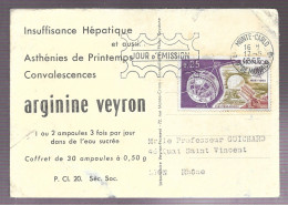 Marseille. Publicité Des Laboratoires Veyron-Froment. Publicité Arginine Veyron, Cachet "jour D'émission" 1965  (GF3946) - Pubblicitari