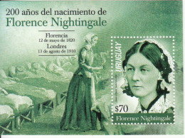 2020 Uruguay Florence Nightingale Nursing Health Souvenir Sheet MNH - Uruguay