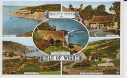 Isle Of Wight  Carte Multi Vues, Beauty Spots : Alum Bay, The Needles, Godshill, The Undercliff Niton  CM 2 Scans - Andere & Zonder Classificatie