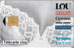 CARTE²°-PUCE-PRIVEE-5U-GN258-06/96-GEMA-LBD-Lingerie-R°Glacé-V°DN° Série 9002-TBE- - 5 Eenheden