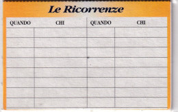 Calendarietto - Le Ricorenze - Anno 1998 - Formato Piccolo : 1991-00