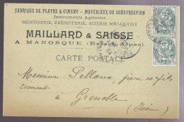 Carte Postale Publicitaire, Fabrique De Plâtre & Ciment Maillard & Saisse, à Manosque (04) - (13753) - Pubblicitari
