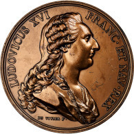 France, Médaille, Marie Antoinette Et Louis XVI, Bronze, Duvivier, Refrappe - Altri & Non Classificati