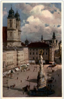 Linz - Franz Josephs Platz - Künstlerkarte - Linz