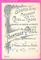 Carton 2 Volets Vins Mousseux Francisque Paul à St Pierre De Boeuf Loire Avec Tarif Format CP Mais Ce N'est Pas Une CP - Other & Unclassified