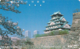 Télécarte JAPON / NTT 330-095 VERSO NTT - PAGODE - OSAKA CASTLE JAPAN Phonecard - Japón