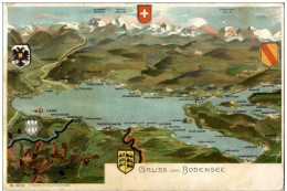 Gruss Vom Badensee - Litho - Konstanz