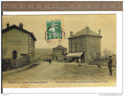 RARE PALAISEAU : Gare De Palaiseau-Villebon / Belle CPA Colorisée TOILEE Voyagée 1908 / PANNETIER Marques Coins Album !! - Palaiseau