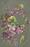 R590257 Greeting Card. Purple Flowers. Tuck. Art Series No. 6982 - Wereld