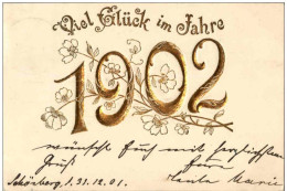 Neujahr 1902 - Prägekarte - New Year