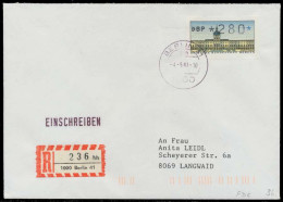 BERLIN ATM 1-280 BRIEF EINSCHREIBEN FDC X7E4622 - Briefe U. Dokumente
