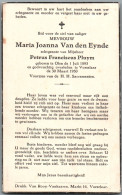 Bidprentje Olen - Van Den Eynde Maria Joanna (1893-1950) - Imágenes Religiosas