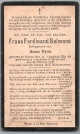 Bidprentje Olmen - Belmans Frans Ferdinand (1893-1926) - Devotieprenten