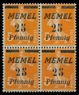 MEMEL 1922 Nr 58 Postfrisch VIERERBLOCK X88796E - Memel (Klaïpeda) 1923