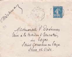 1926--lettre Destinée à St Germain En Laye, Type Semeuse,cachet Convoyeur"TOULOUSE à NARBONNE" Du  15-1-26 - 1921-1960: Période Moderne