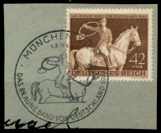 DEUTSCHES REICH 1943 Nr 854 Zentrisch Gestempelt Briefstück X8B51FA - Gebruikt