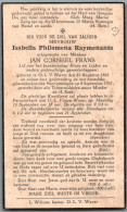 Bidprentje OLV-Waver - Raymenants Isabella Philomena (1861-1937) - Santini