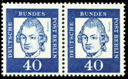 BERLIN DS BED. DEUT. Nr 207 Postfrisch WAAGR PAAR S93B182 - Unused Stamps
