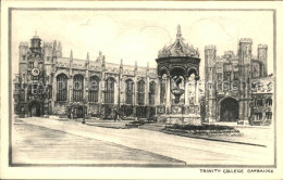11777377 Cambridge Cambridgeshire Trinity College Drawing Kuenstlerkarte Cambrid - Andere & Zonder Classificatie