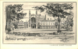 11777376 Cambridge Cambridgeshire King's College Drawing Kuenstlerkarte Cambridg - Andere & Zonder Classificatie