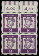 BERLIN DS BED. DEUT. Nr 201 Postfrisch VIERERBLOCK ORA X8F93DA - Unused Stamps