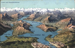 11777060 Luzern LU Vierwaldstaetter Und Zugersee Mit Alpen Aus Der Vogelschau Lu - Autres & Non Classés