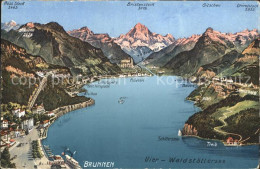 11776902 Brunnen Vierwaldstaettersee SZ Mit Alpen Panoramakarte Brunnen - Andere & Zonder Classificatie