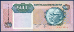 ANGOLA 5000 KWANZAS KWANZA P-130c Dr. Antуnio Agostinho Neto & Jose Eduardo Dos Santos - Kalandula Waterfalls 1991 UNC - Angola