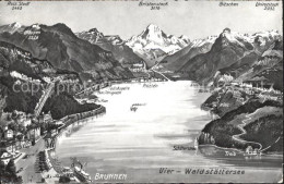 11776862 Brunnen Vierwaldstaettersee SZ Mit Alpen Panoramakarte Brunnen - Otros & Sin Clasificación