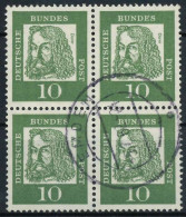 BRD DS BED. DEUTSCHE Nr 350y Zentrisch Gestempelt VIERERBLOC X914D2E - Used Stamps