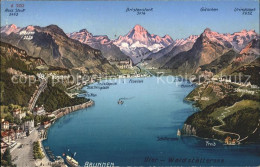 11776662 Brunnen SZ Mit Vierwaldstaettersee Und Alpen Panoramakarte Brunnen - Sonstige & Ohne Zuordnung