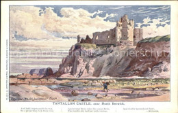 11775058 North Berwick East Lothian Tantallon Castle Drawing Kuenstlerkarte  - Andere & Zonder Classificatie