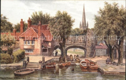 11775051 Norwich UK Pulls Ferry Water Colour Drawing Salmon Series   - Altri & Non Classificati