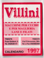 Calendarietto - Villini - Macchine Per Cucire - Trieste - Anno 1997 - Tamaño Pequeño : 1991-00