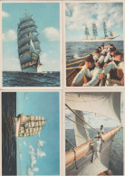 Lot Mit 4 Kunst-Ansichtskarten Segelschulschiff Um 1940, Verlag Schwerdtfeger - Voiliers