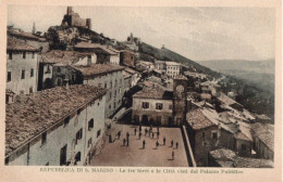 REPUBBLICA DI S. MARINO - LE TRE TORRI E LA CITTA VISTI DAL PALAZZO PUBBLICO - F.P. - San Marino