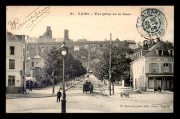 02 - LAON - VUE PRISE DE LA GARE - CAFE DU COMMERCE - Laon