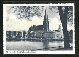 AK Schwerin I. M., Blick über Den Pfaffenteich Zum Dom  - Schwerin