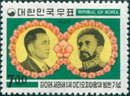 Korea South 1968 SG741 7w President Pak And Emporer Selassie MNH - Corea Del Sud