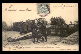 55 - VERDUN - MOBILISATION D'INFANTERIE - EMBARQUEMENT DES CAISSONS - EDITEUR R. VACHER - Verdun