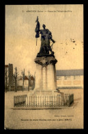 92 - ASNIERES - PLACE DE L'HOTEL DE VILLE - GUERRE DE 1870 - CARTE GRAINEE COLORISEE - Asnieres Sur Seine