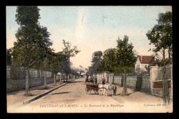 92 - FONTENAY-AUX-ROSES - BOULEVARD DE LA REPUBLIQUE - ANE ATTELE - CARTE COLORISEE - Fontenay Aux Roses