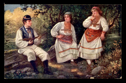 CROATIE - ILLUSTRATEUR - MUSICIEN ET FEMMES EN COSTUME - Croacia