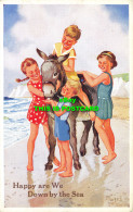 R590434 Happy Are We Down By He Sea. Valentine. Donkey Series. Rowles. 1956 - World