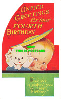 R591499 United Greetings For Your Fourth Birthday. Mabel Lucie Attwell. Valentin - World