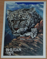 BHUTAN 1984, Endangered Species, Leopard, Animals, Fauna, Mi #B102, Souvenir Sheet, MNH** - Roofkatten