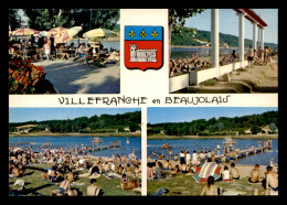 69 - VILLEFRANCHE-EN-BEAUJOLAIS - LA PLAGE - MULTIVUES ET BLASON - Autres & Non Classés